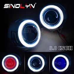 Sinolyn 3.0 Inch Bi Xenon Lenses Angel Eyes For H7 H4 Headlights H1 HID Projector Lens Car Light Styling Car Accessories Tuning
