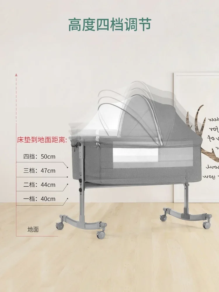 Foldable Baby Crib Portable Cradle Bedside Bed Mobile Baby Crib Sleeping Basket Bed Newborn Splicing Large Bed