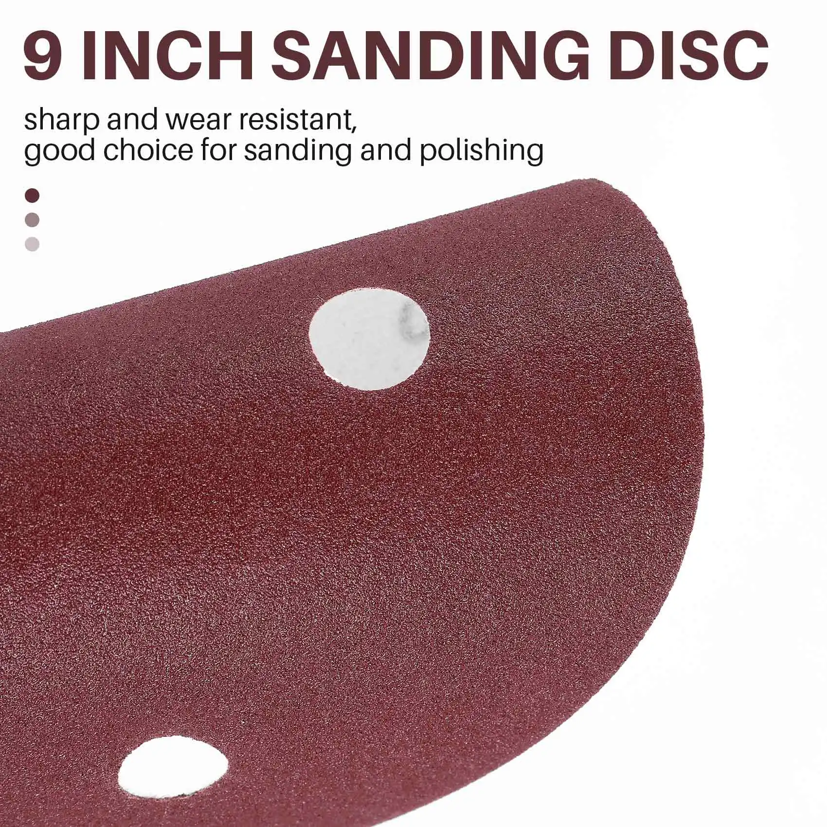 Professional 30Pcs 225Mm Sanding Discs 120 Grit Hook And Loop Sand Paper Pad 6 Holes Sandpaper For Long Neck Sander Drywall Sand