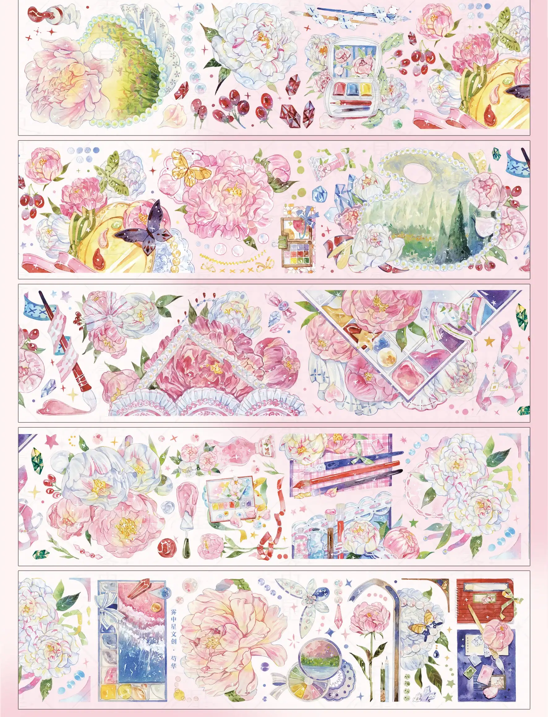 Imagem -03 - Newmind Peony Blossom Fita Washi Pet Adesivo Criativo Faça Você Mesmo Decor Scrapbooking Journaling 6cm 100cm0098