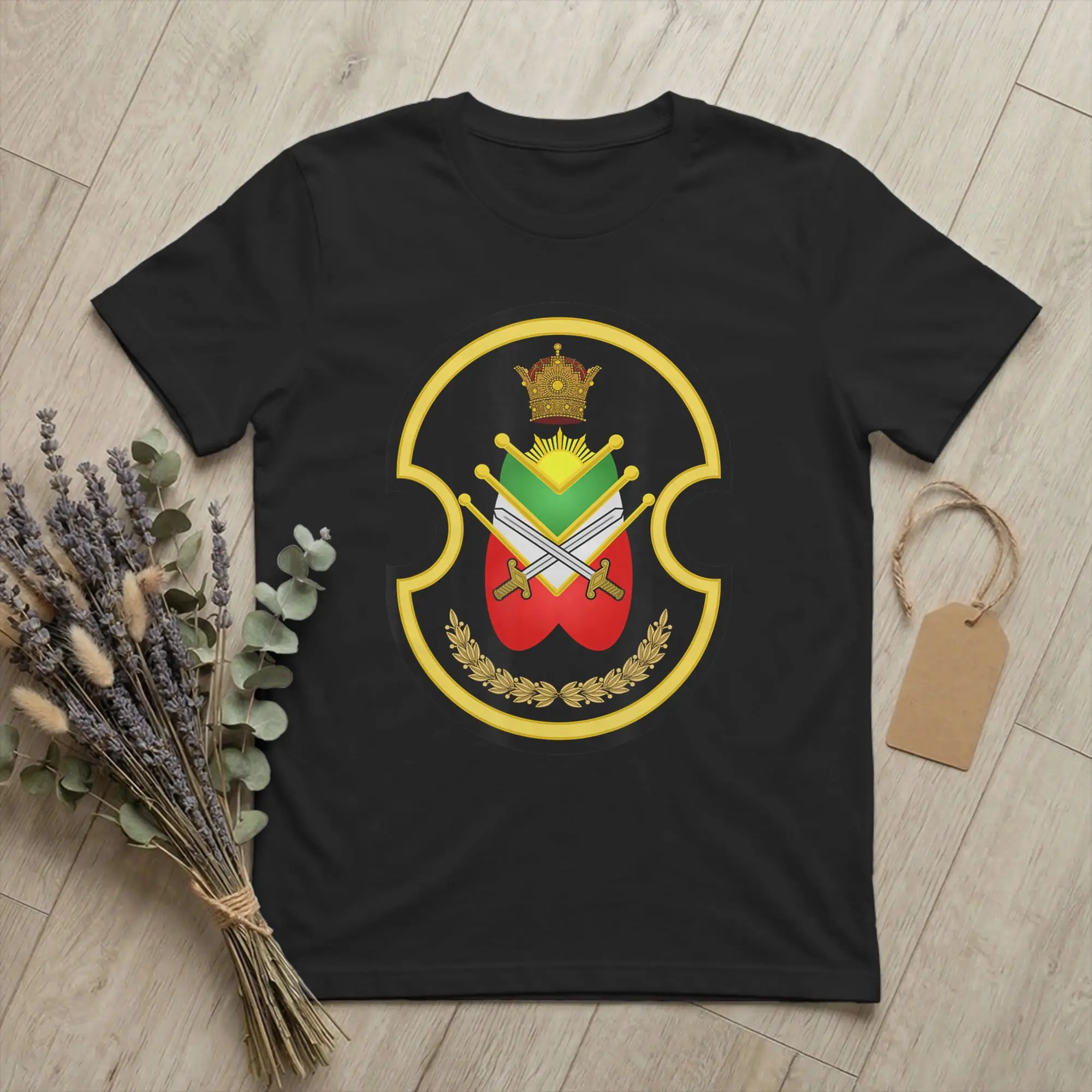 Men T-Shirt Iran Historical Pahlavi Era Imperial Guard Pure Cotton Tees Short Sleeve Emblem T Shirts Round Collar merch Graphic