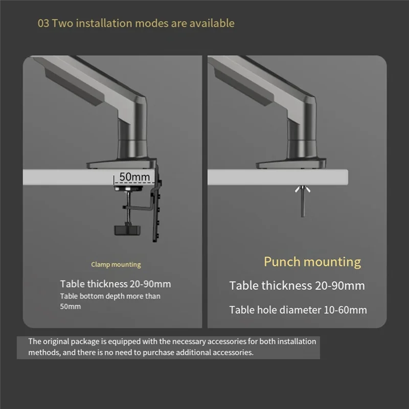 

Compact F160 Spring Monitor Arm 17-27" LCD/LED Full Motion Adjustable Stand Mount Arm Full Motion Display Stand Loading 2-9 Kgs