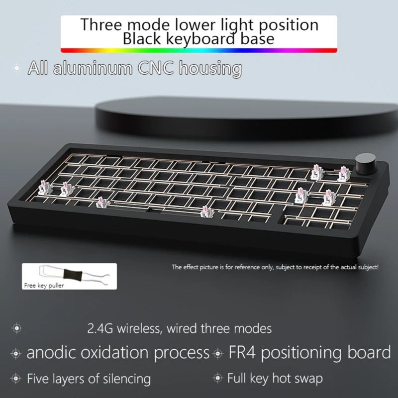 Stylish 60% LED Mechanical Keyboards Base With Hot Swap Functionality For Gamers Aluminum Housing Keyboard Base