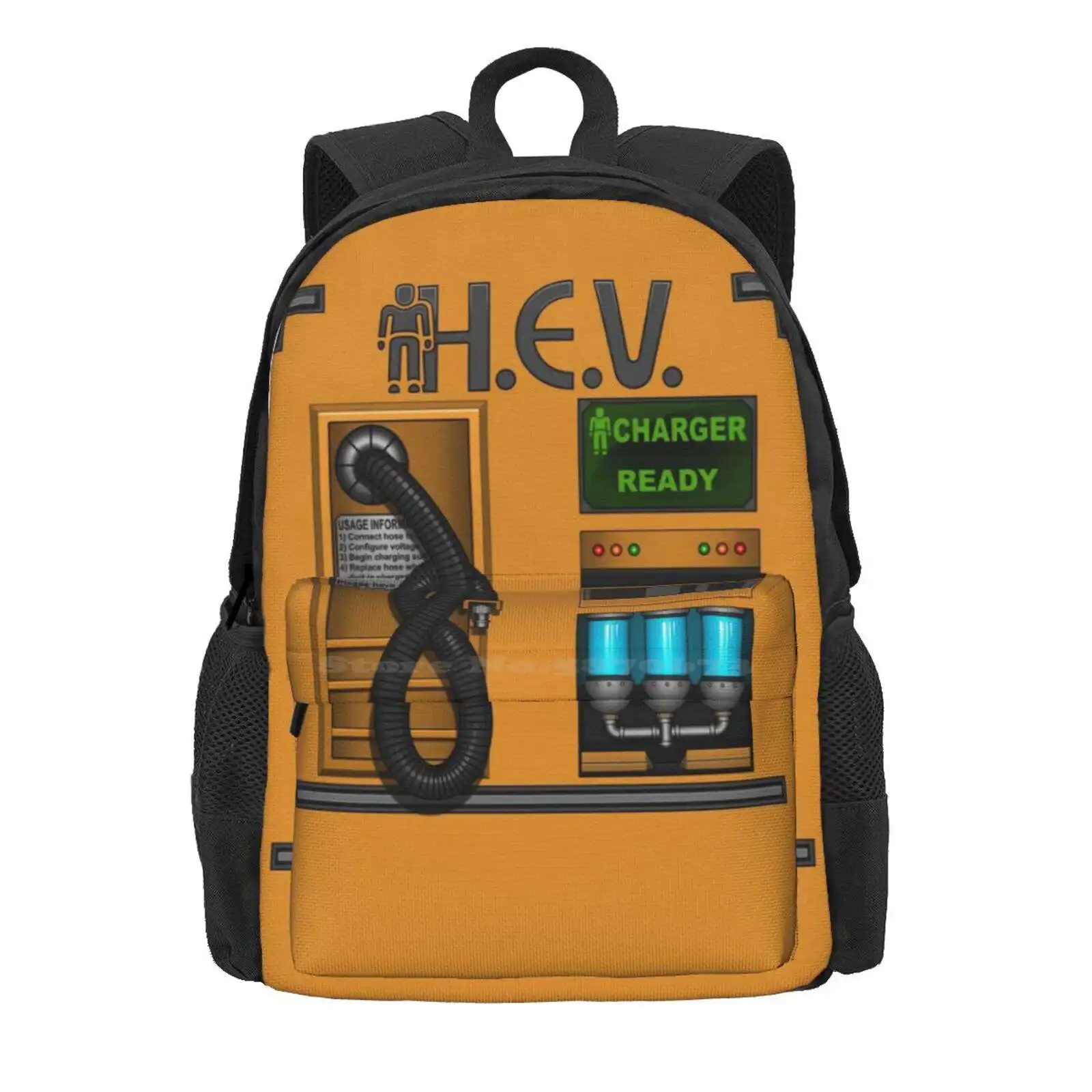 Half Life - Hev Charger Hot Sale Schoolbag Backpack Fashion Bags Hev Charger Hev Suit Half Life Halflife2 Hl 2 Hl2 Black Mesa