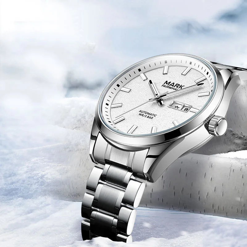 ساعة مارك فيرويل 6015 ميكانيكية أوتوماتيكية للرجال - ميزة تقويم الأعمال المضيئة المقاومة للماء