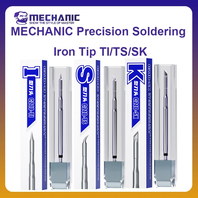 

MECHANIC OFFICIAL Precision Soldering Iron Tip C210 TI/TS/SK Tips Integrated Soldering Iron Tip SMD Head for C210 Series Solder