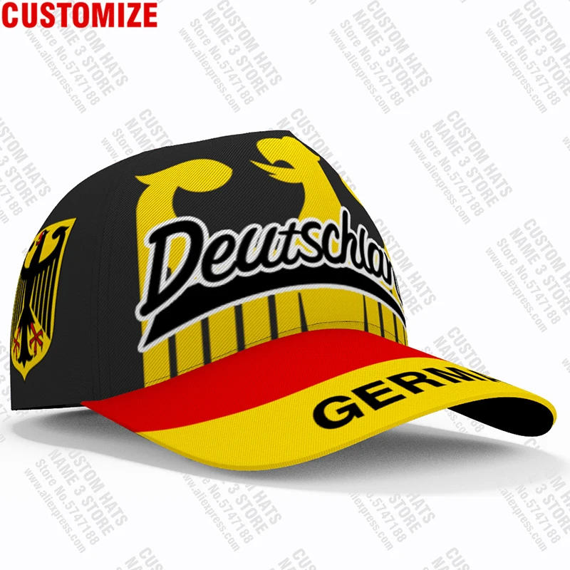 Germany Baseball Caps Free 3d Custom Name Number Team Logo De Hats Deu Country Travel German Nation Bundesrepublik Flag Headgear