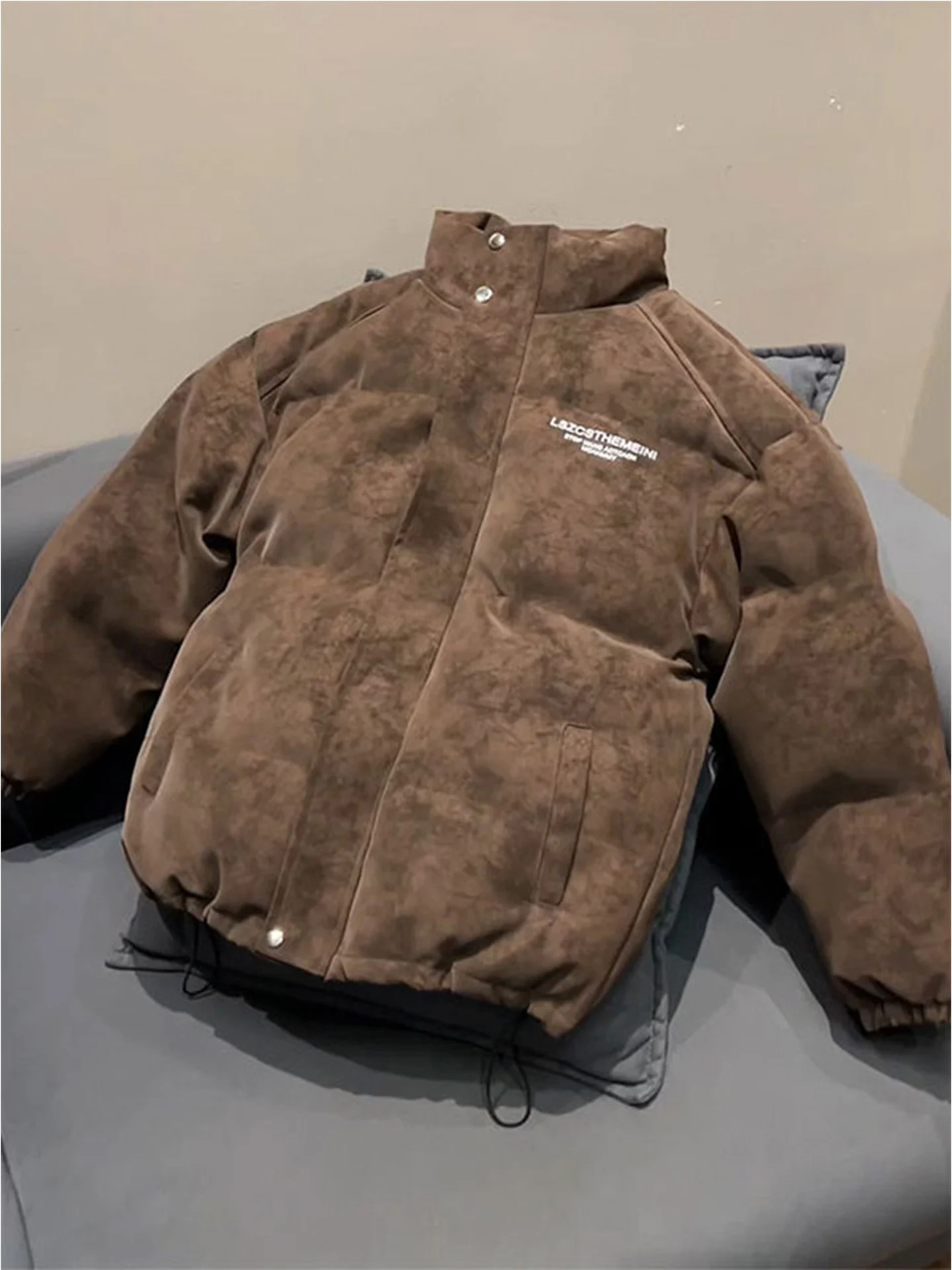 معطف Cie Brown ort Thiened من الجلد للرجال شتوي مصبوغ دافئ من القطن الأمريكي معطف رجالي كاجوال طويل Sve بسحاب #1