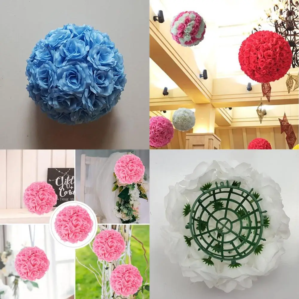 

Синий 5,5-дюймовый шелковый шар из розы с искусственными цветами, набор из 5 предметов для свадебных центральных украшений и подвесных букетов