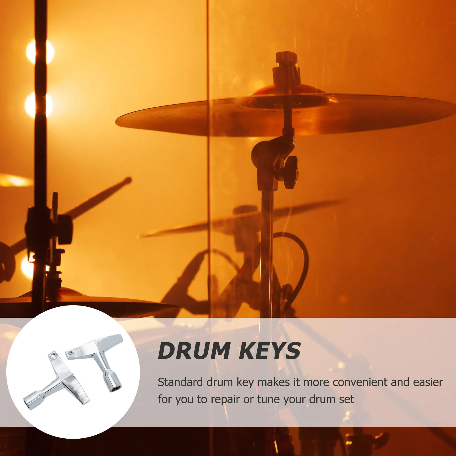 

2 Pcs Drum Keys Zinc Alloy Durable Wear Resistant Tuning Regulator Percussion Tool Set Adjustment Wrench Long Term Use Practical