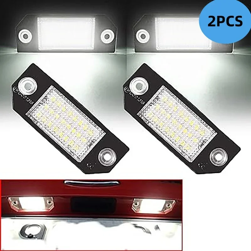 

LED License Plate Lights Fit Ford C-Max MK1 2003-2007 Focus MK2 2003-2008 Pre Facelift 6500K White Tag Lamp Assembly Replacement