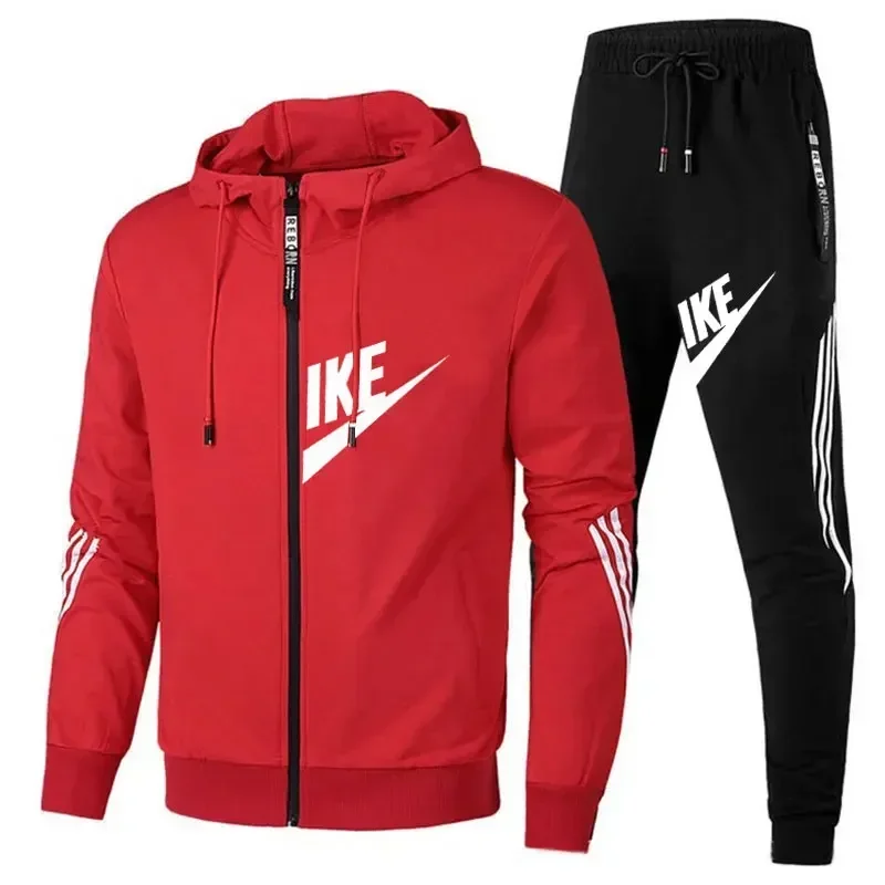 Men's Two-piece Casual Sportswear and Pants for Jogging Outdoor Sports Set in 2025, Autumn Men's Daily Street Fashion Set