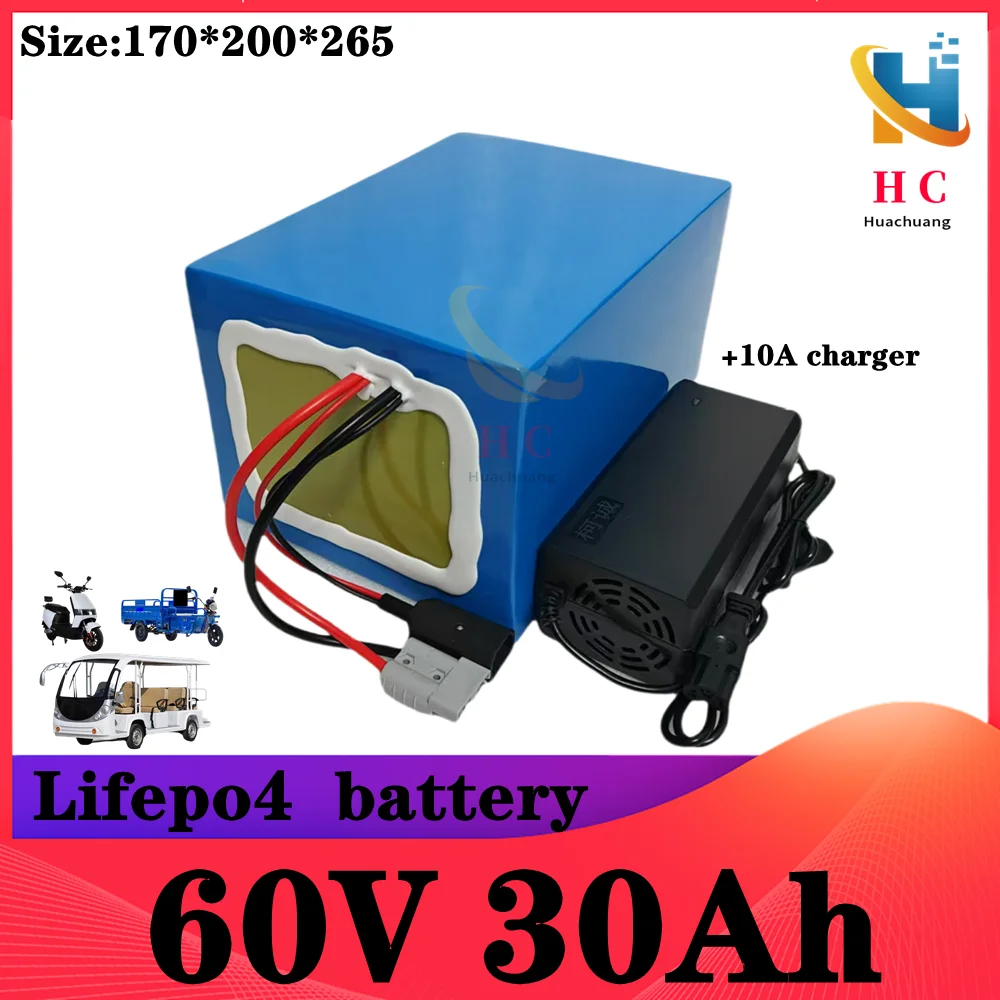 lithium 60V 40Ah HC  lifepo4 battery with BMS deep cycle for 3000w Electric Bicycle Forklift Scooter motorcycle AGV +10A charger