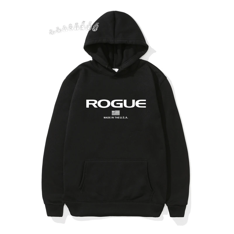 Hoodie 2024 New Men's Sports Brand Rogue Fitness Hooded Sweater Sports Cotton Fleece Men Pullovers Hip Hop Sweatshirts Male