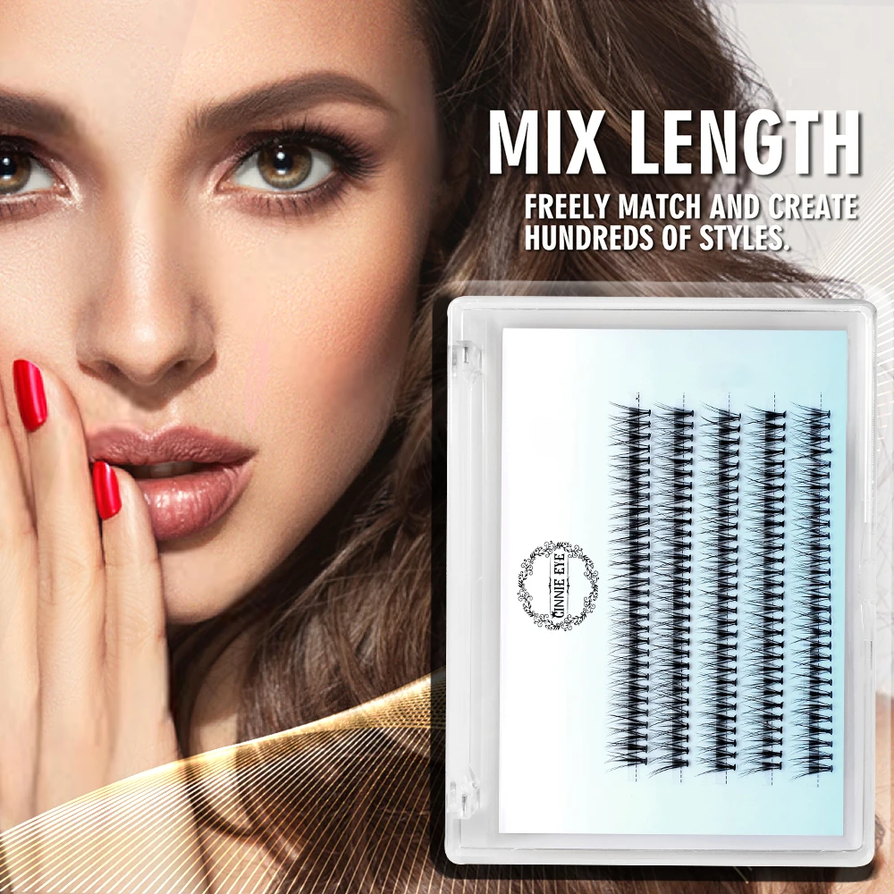 New 100 Cluster Bundles DIY Individual Eyelash Extension Premade Volume Lash Fans 50D 6D 5D Wispy False Eyelash Doll Fox Eye