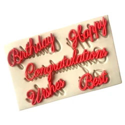 1 Pc Chocolate Mould Cake Decorating Tools Blessing Letters Happy Birthday Best Wishes Congratulations Silicone Fondant Molds