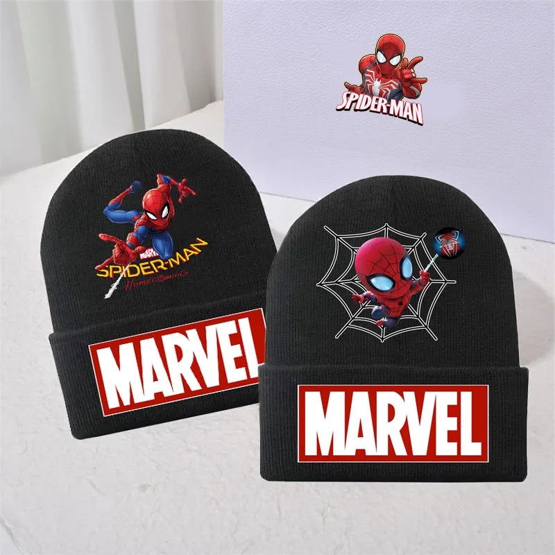 

Cool Spider-man Children's Knitted Hat New Autumn and Winter Outdoor Sports Knitted Warm Hats Kids Hip-hop Windproof Cold Hats