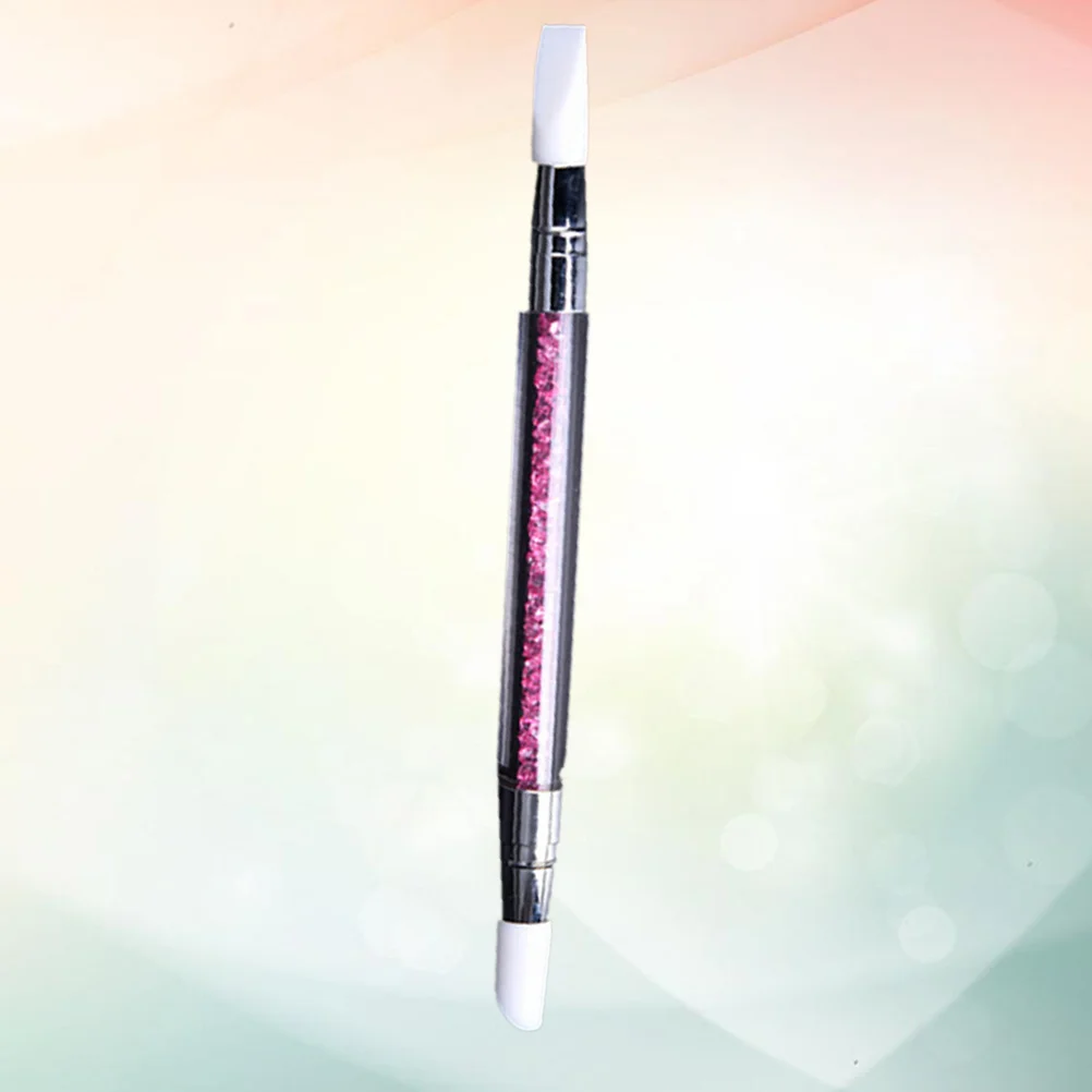 

Silicone Head Nail Art Carving Brushes Acrylic Tube Dual Heads Soft Nail Pen Crystal Rhinestone Nail Tools Manicure Kit