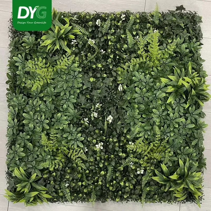 New Design Customized Jungle Style Vertical Artificial PE Grass Wall Hanging Plant UV Resistant Eco-Friendly Home Outdoor