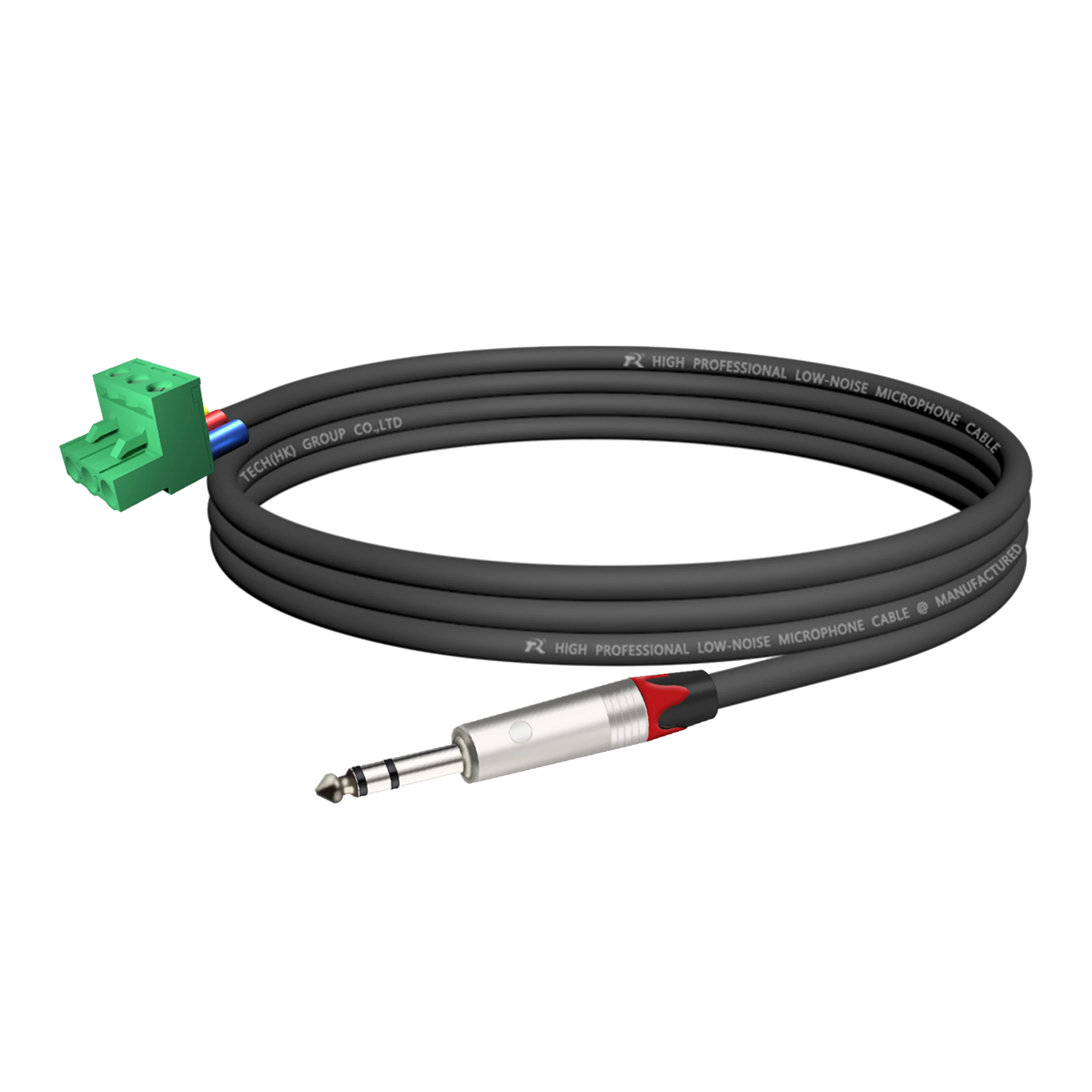 Professionelles 1/4-Zoll-TRS-Stereo-auf-3-Pin-Phoenix-Klemmenblock-Kabel, schwarzer Anschlussanschluss, für Audiosysteme und Übertragungsgeräte – Detail 9