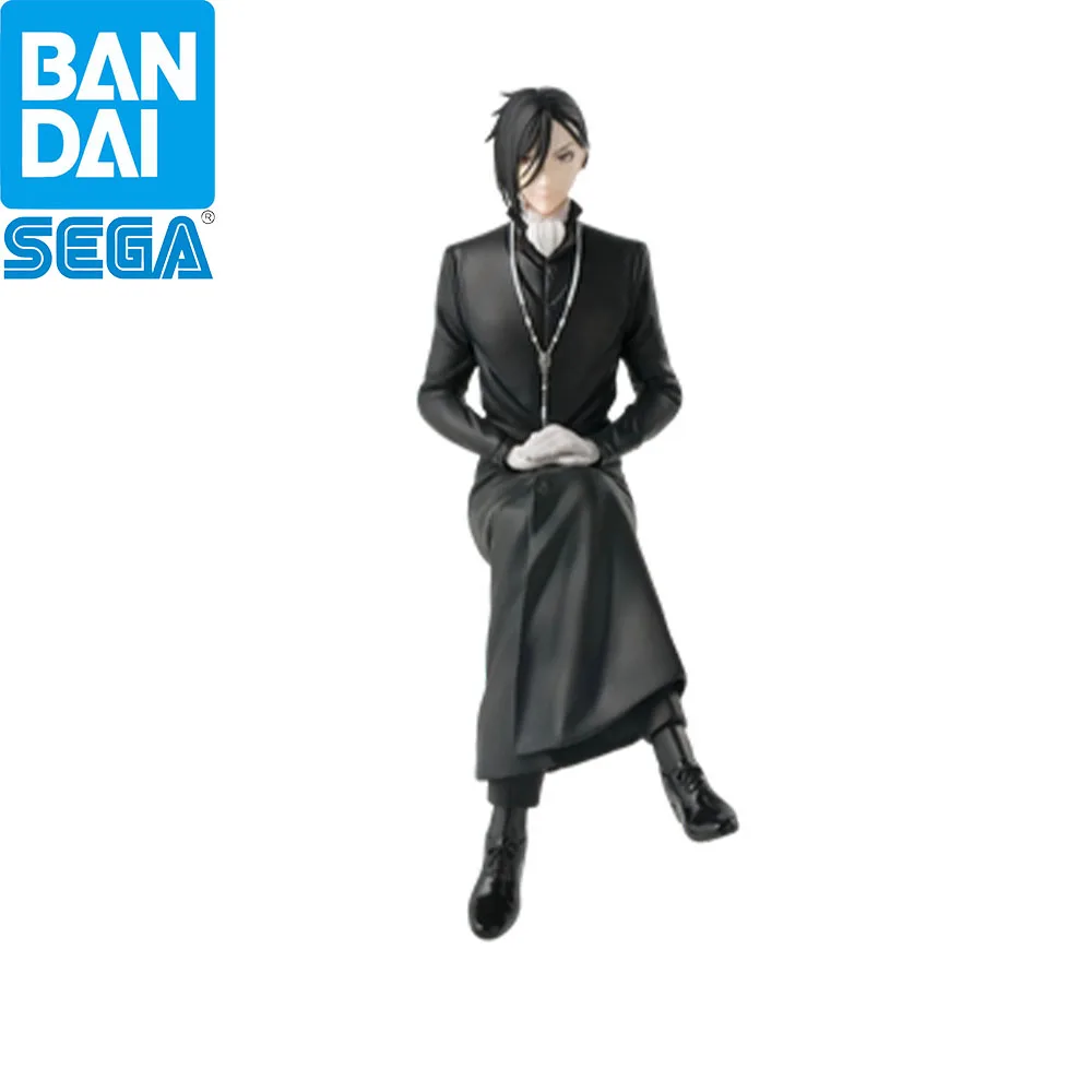 SEGA PM Perching Figure Sebastian Michaelis Black Butler Public School Arc Anime Sitting Character Model Collectible Desk Statue