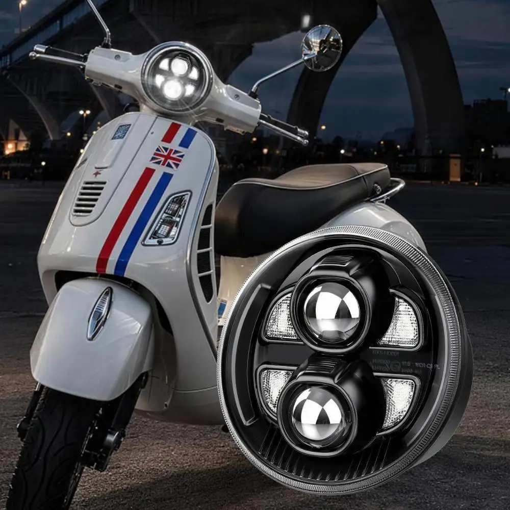 Motorcycle LED Headlight for Vespa Piaggio Gt GTS 125 200 250 300 Led 12v DRL High/Low beam Running Light Headlamp Accessory