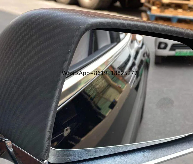 Car Rear View Mirror Cover for Tesla Model 3 2017-2020 Dry Carbon Fiber Side Mirror Cover Trim Accessories