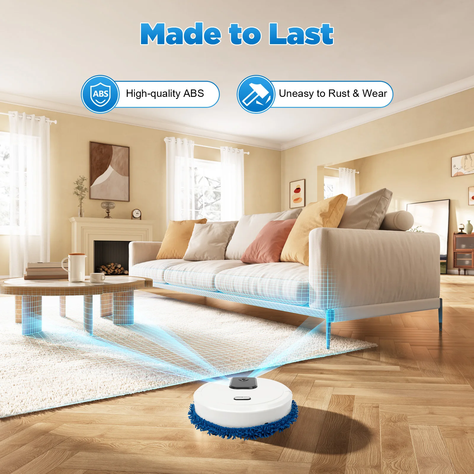 Wireless Smart Mopping Machine, Wet and Ary Dual-purpose Mopping Machine, Multifunctional Super Quiet for Home Use