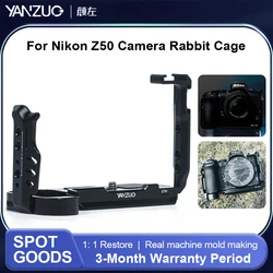 Aluminum Alloy Camera Cage for Nikon Z50 Protective Frame Camera Bracket with 1/4 Threads Camera Rabbit Cage DSLR Accessories