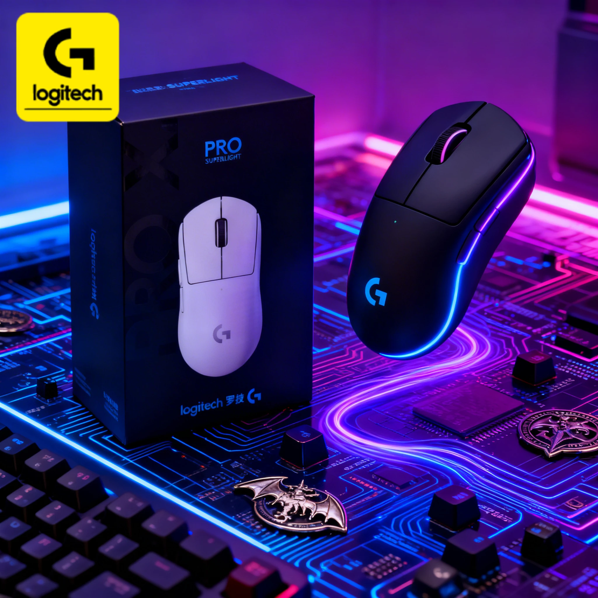 

Logitech G PRO X/G304, ultra-lightweight at 60g, Hero2 sensor, 44k DPI, 8kHz high-speed feedback, 5-key customization.