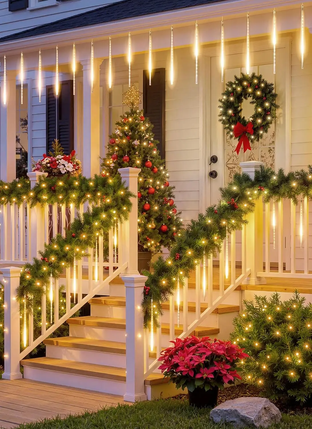 Meteor Shower Lights Outdoor, 16Inch 20 Tube 720 LED Icicle