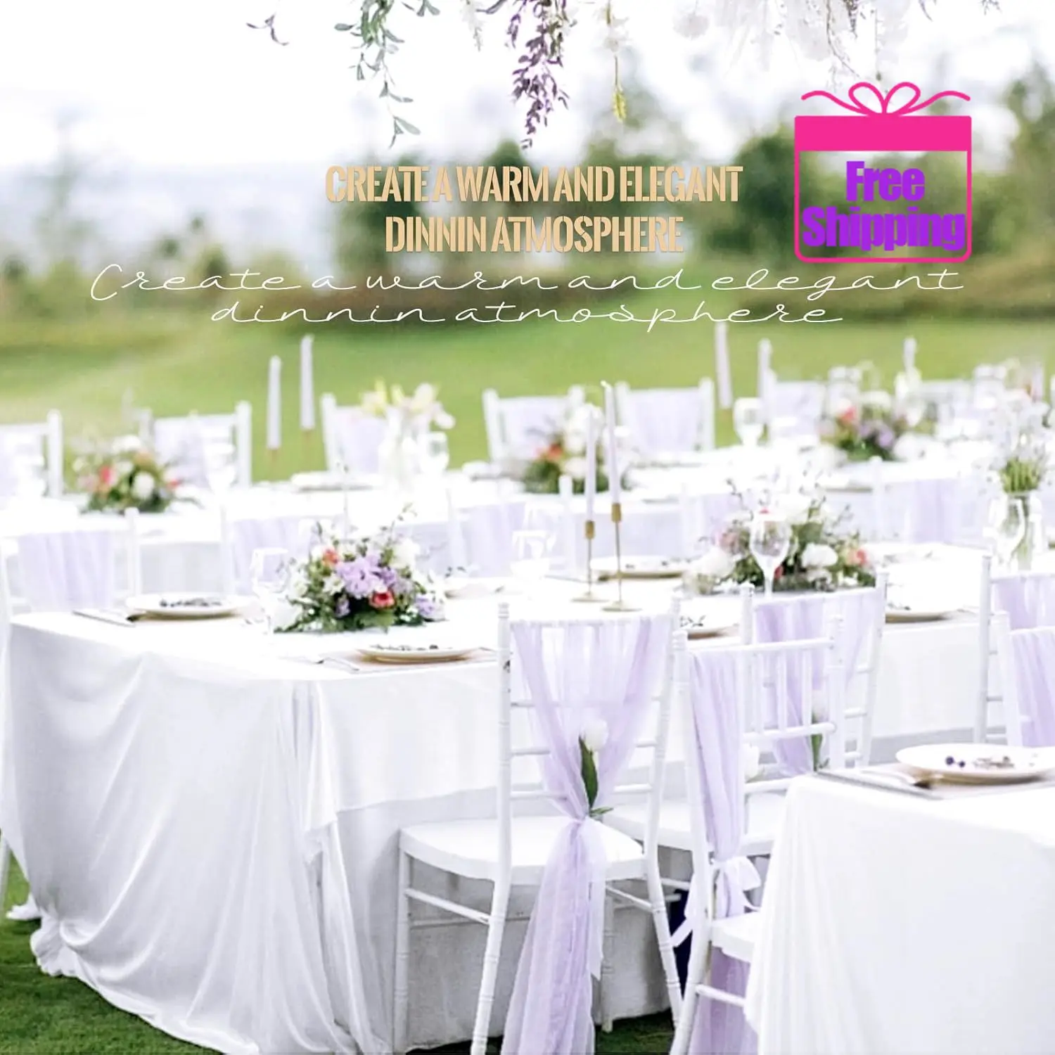 

Набор из 10 полиэстеровых скатертей, белые, 90 x 156 дюймов, для прямоугольных столов длиной 8 футов, устойчивые к пятнам и складкам.