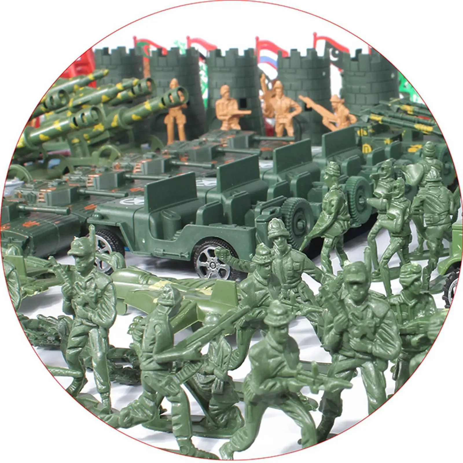 289pcs Army Play Set Cool Figures and Soldiers Artillery Fighter Armored Vehicle Model Accessories Toys Pretend Play