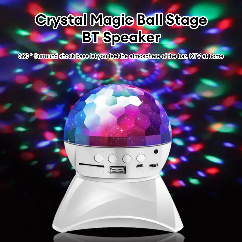 DJ Speakers Disco Ball Wireless Bluetooth Music Rotating Stage Light RGB Strobe Laser Projector Rechargeable Party Light