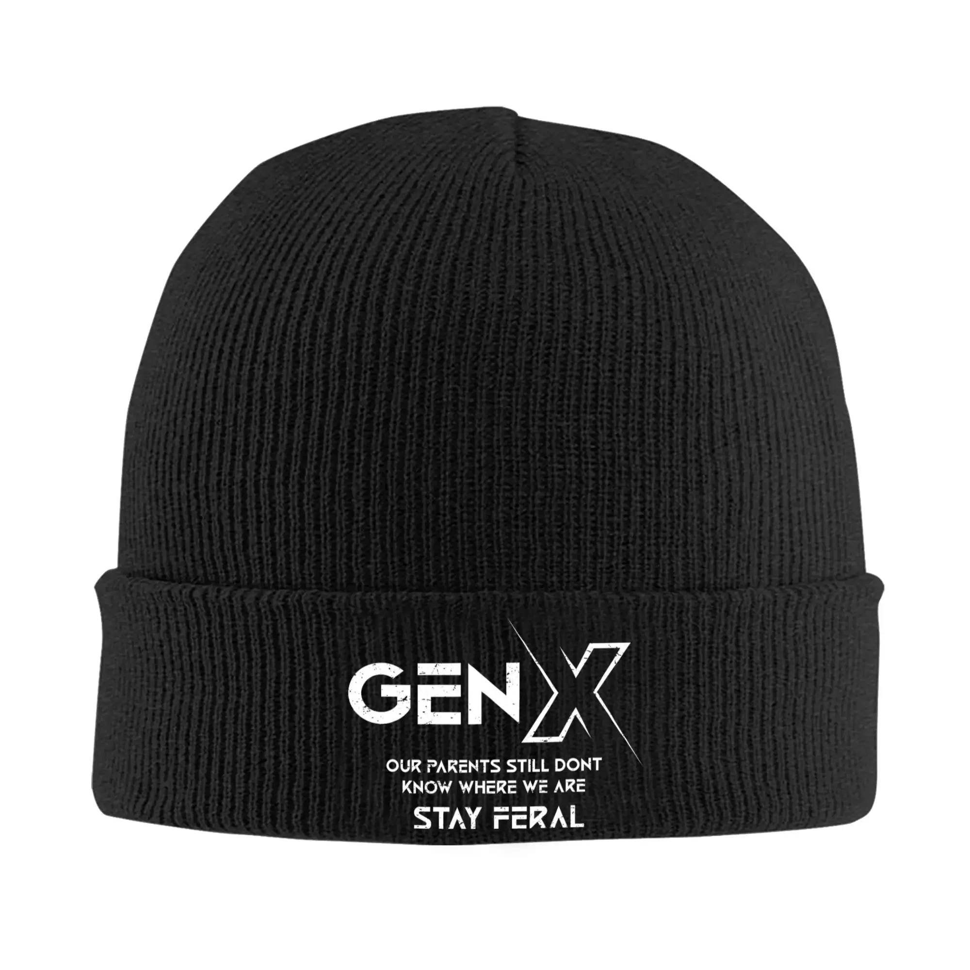 GEN X Our Parents Still Dont Know Where We Are Stay Feral Winter Knit Cuff Beanie For Women Men Knitted Caps Bonnet Hats