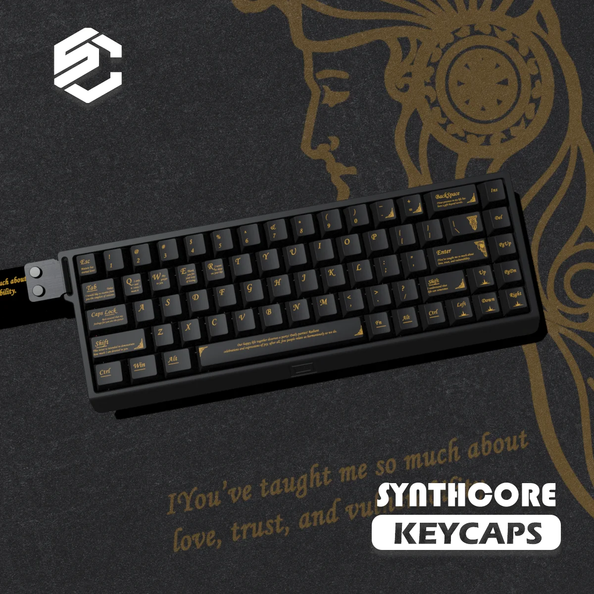 Baroque Black Gold Keycaps Cherry PBT Keycaps 139 Keys Material Customized Mechanical Keyboard Adapted To Magnetic Axis 50-108