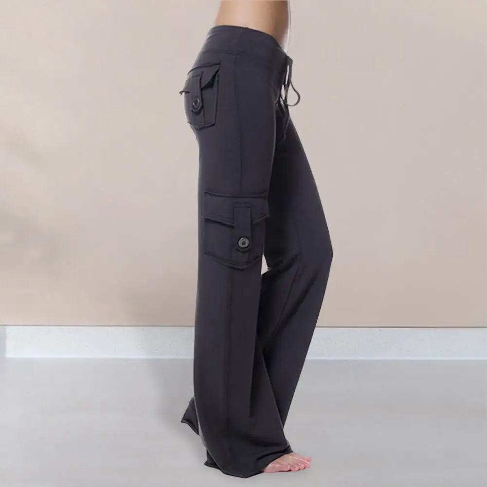 Pantaloni cargo da donna Pantaloni cargo da donna alla moda con tasche multiple Vita elastica Design a gamba larga per attività di jogging confortevoli