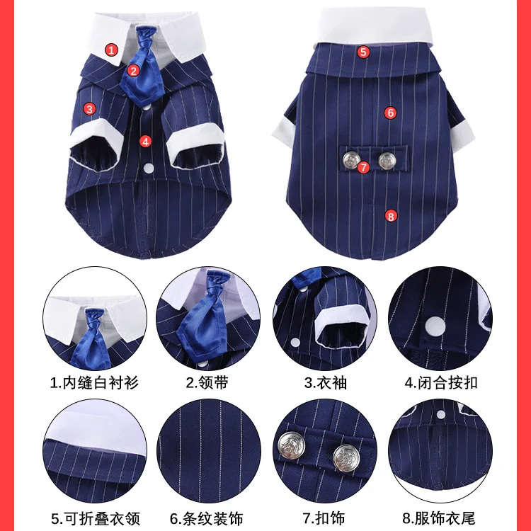 Ropa formal de esmoquin con pajarita para perros pequeños y medianos - imagen 2