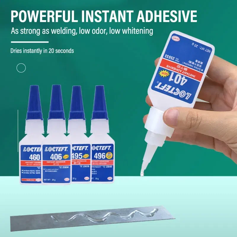 401 Instant Drying Adhesive 403/406/460/495/496 Strong Adhesive Low Whitening Odorless Fast Dryings Universal Adhesive 20g Glues