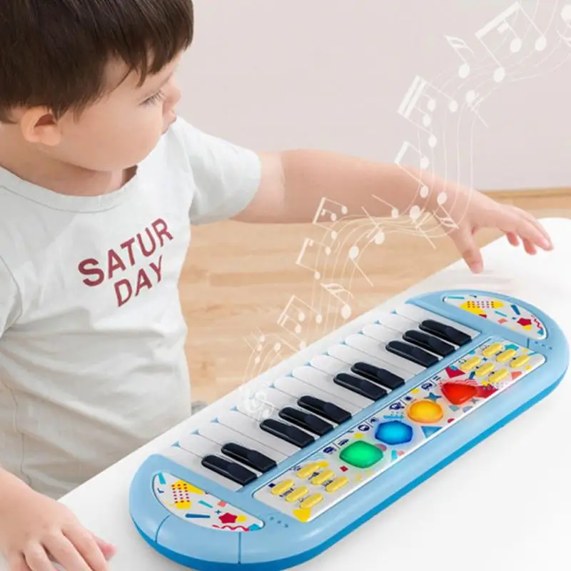Portable Recording Electronic Musical Instrument 24 Keys Kids Learning Keyboard Piano Toy For Beginners girls boys birthday Gift