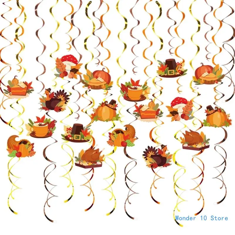 

Home & School Thanksgiving Spirals Decors Set Individualized Party Enhancement