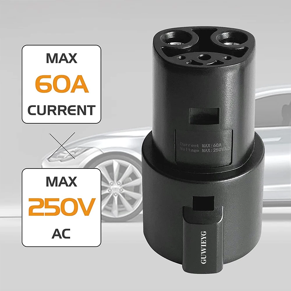 PECHAM EV Charger Connector Electric Vehicle Charging Adapter Type1 J1772 to Teslas Model X Y 3 S for EVSE Conversion Gun Socket