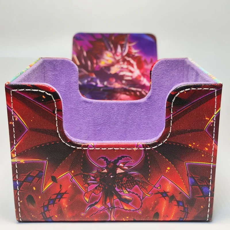 YuGiOh Blazing Cartesia The Virtuous Self Made Leather Card Storage Box, Center Card, Anime Irritation Toys, Game Collection Cards