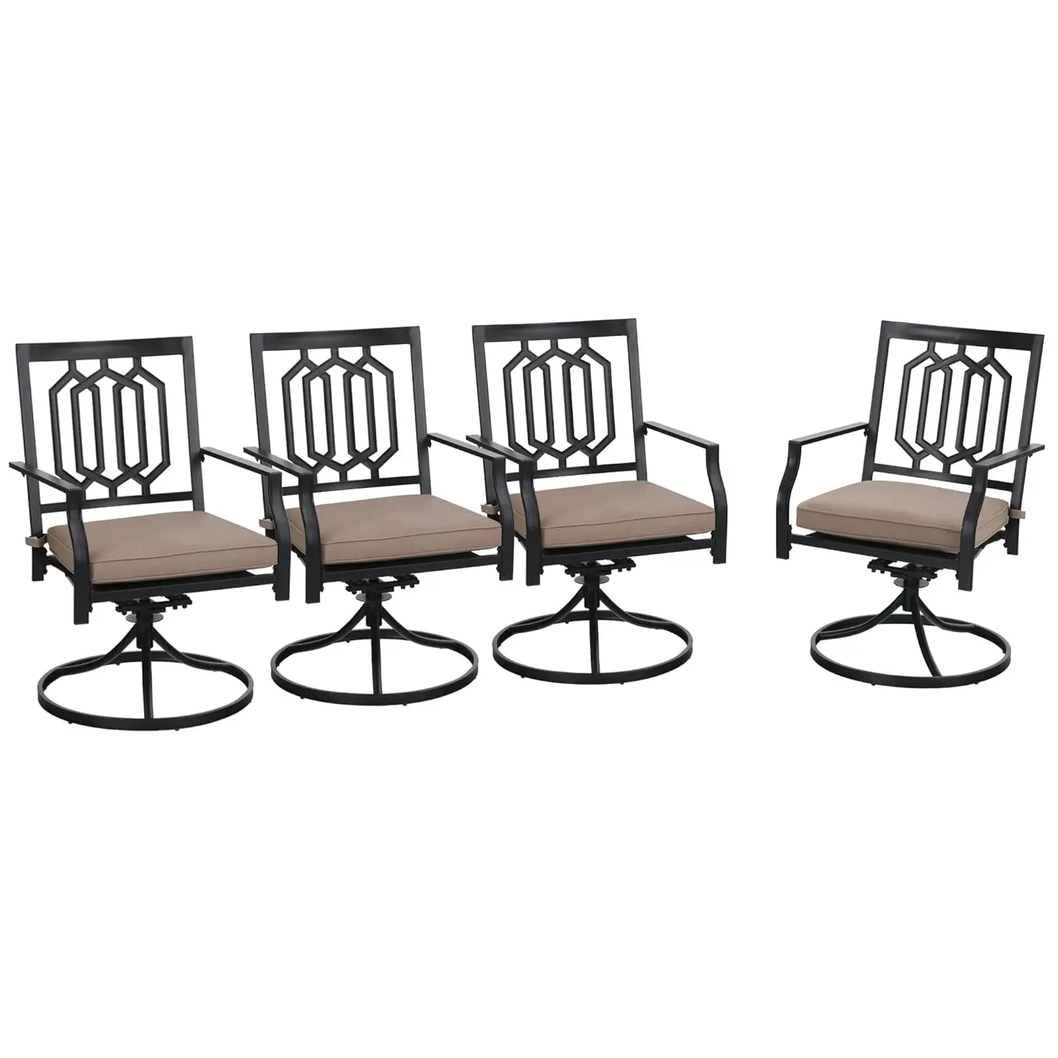 

Outdoor Metal Swivel Chairs Set of 4 Patio Dining Rocker Chair with Cushion Furniture Set for Garden Backyard, Customized