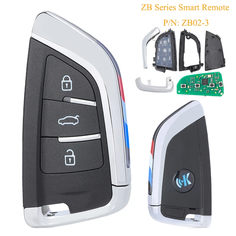 KEYECU 3 4 5 Buttons for BMW/ Benz/ Audi/ Hyundai/ Ford/ Honda/ Acura/ VW/ Land Rover/ Alfa KEYDIY KD ZB Series Smart Remote Key