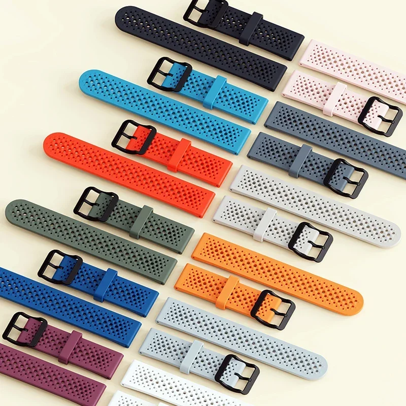 20 مللي متر 22 مللي متر تنفس سيليكون الفرقة لساعة هواوي في نهاية المطاف/براعم/GT2 3 4 5 46 مللي متر 42 مللي متر حزام لساعة هواوي 3 4 5Pro/GT3SE GT2e