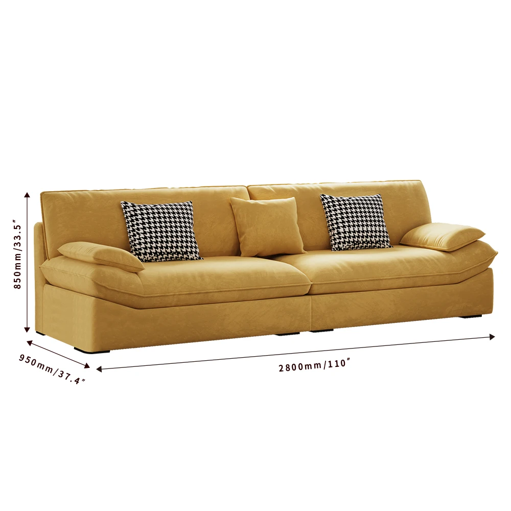 

Modern Frosted Fabric Simple Sofa for Large Family Living Room Minimalist Cloth Couches for Villa Direct From Foshan Factory