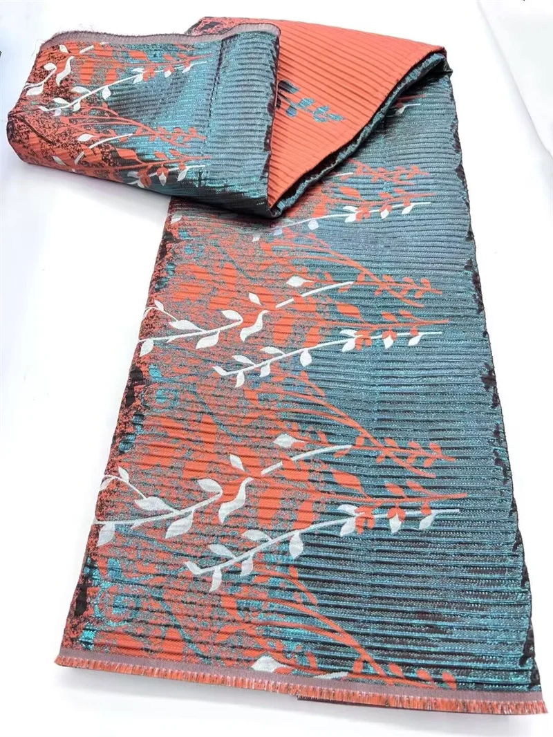 

African Jacquard Brocade Fabric Nigerian Floral Damask Gilding Lace Dress Materials Brocard Tissu 5Yard Dentelle Africaine DB32