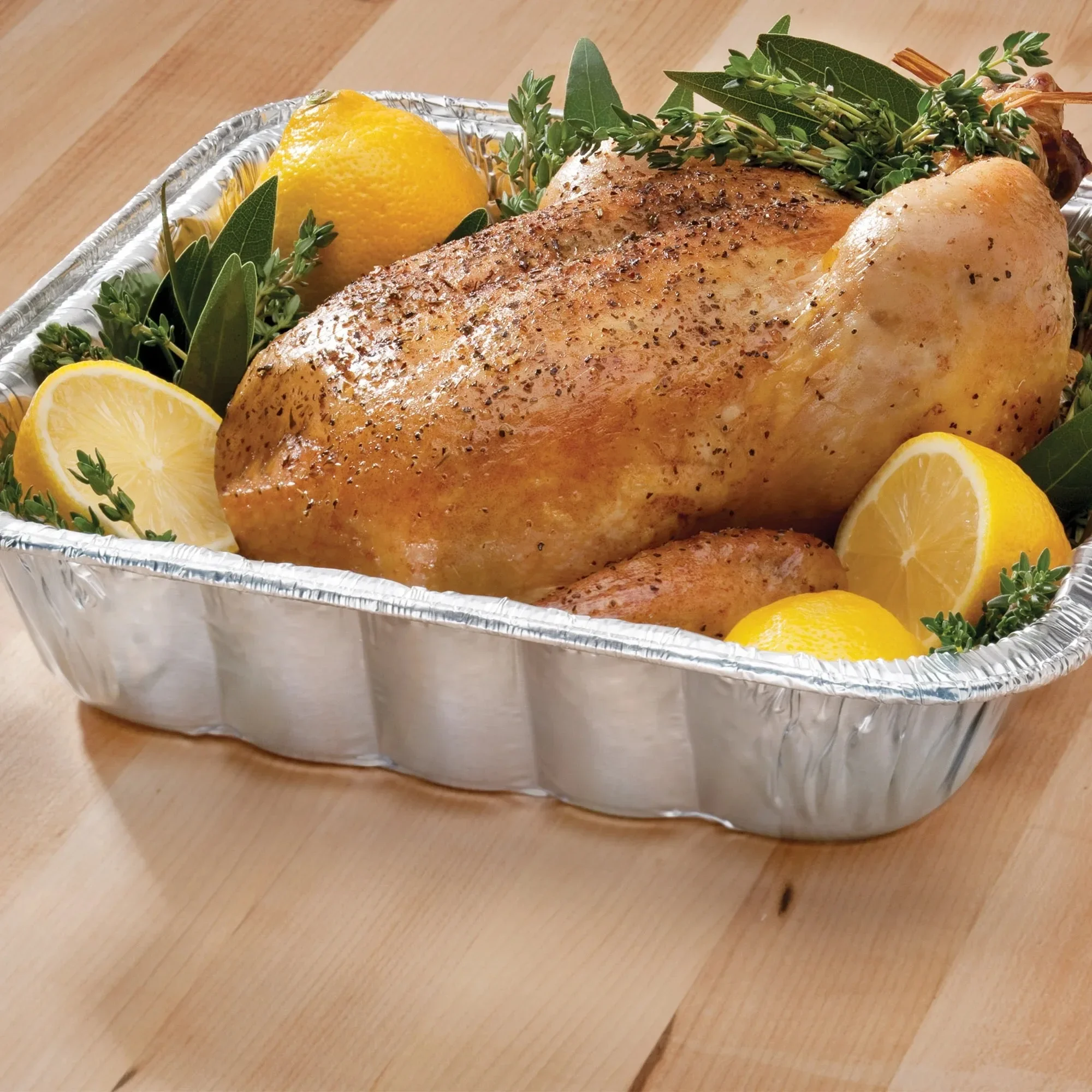 3-Pack 12.6 Inch Square Super King Poultry Pans, Extra Large Aluminum Roasting Trays for Turkey & Meat Cooking