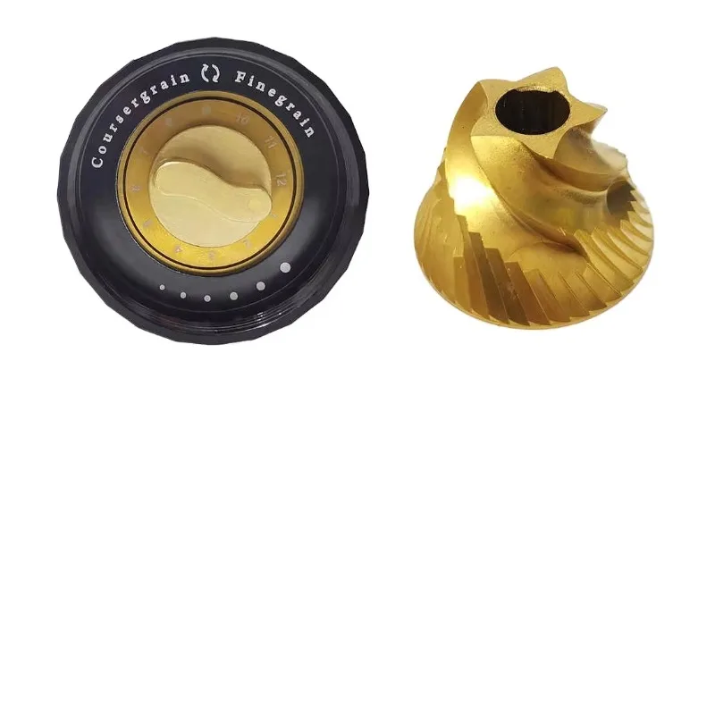 Manual Coffee Grinder,Titanium Conical Burr Grinder Adjustable Setting Portable Hand Crank Coffee Bean Mill for Coffee Gift